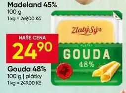 Hruška Zlatý sýr Gouda 48% 100 g plátky nabídka