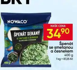Hruška NOWACO Špenát se smetanou a česnekem nabídka