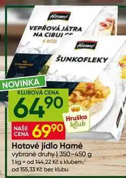 Hruška Hamé Hotové jídlo vybrané druhy nabídka