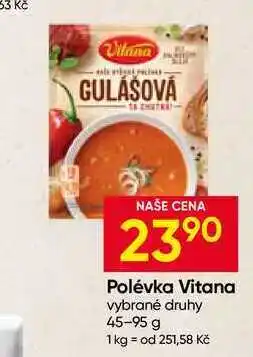 Hruška Polévka Vitana vybrané druhy nabídka