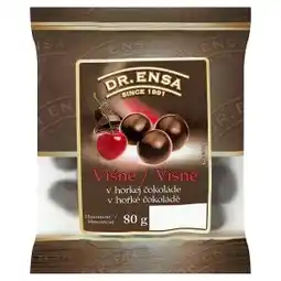 Hruška Dr. Ensa Višně v hořké čokoládě 80g nabídka