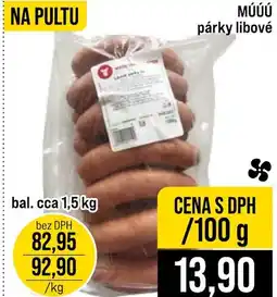 Jip MUUU párky libové nabídka