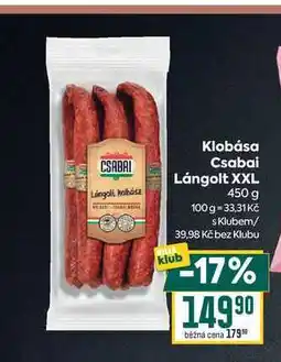 Billa Klobása Csabai Lángolt XXL nabídka