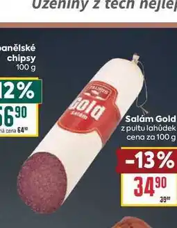 Billa Gold Salám Gold z pultu lahůdek cena za nabídka