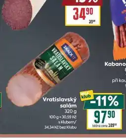 Billa Vratislavský klub salám nabídka