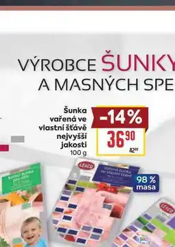 Billa Šunka vařená ve vlastní šťávě nejvyšší jakosti nabídka