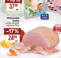 Billa Mistrovská šunka z pultu lahůdek cena za nabídka