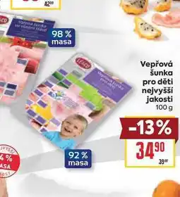 Billa Vepřová šunka pro děti nejvyšší jakosti nabídka