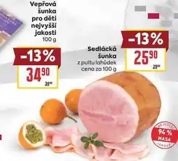 Billa Sedlácká Šunka z pultu lahůdek cena za nabídka