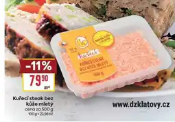 Billa Kuřecí steak bez kůže mletý cena za nabídka