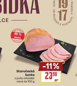 Billa Staročeská šunka z pultu lahůdek cena za nabídka