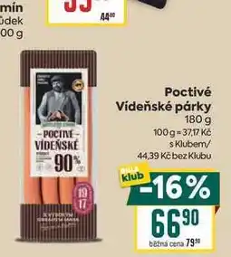 Billa Poctivé Vídeňské párky nabídka