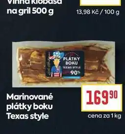 Billa Marinované plátky boku Texas style cena za nabídka