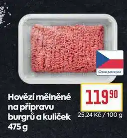Billa Hovězí mělněné na přípravu burgrů a kuliček nabídka