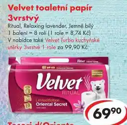 CBA Velvet toaletní papír 3vrstvý, 8 rolí nabídka