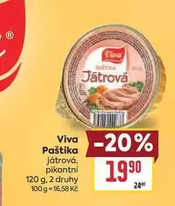 Billa Viva Paštika játrová, pikantní nabídka