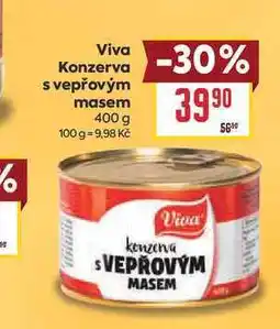 Billa Viva Konzerva s vepřovým masem nabídka