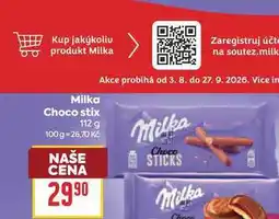 Billa Milka Choco stix nabídka