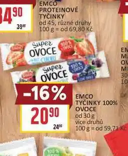 Billa EMCO TYČINKY 100% OVOCE od nabídka