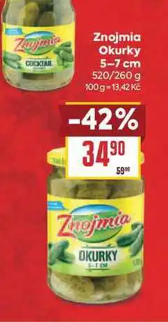 Billa Znojmia Okurky 5-7 cm 520/260 g nabídka