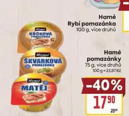 Billa Hamé pomazánky nabídka