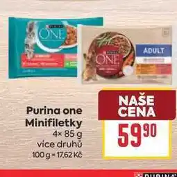 Billa Purina one Minifiletky 4× nabídka