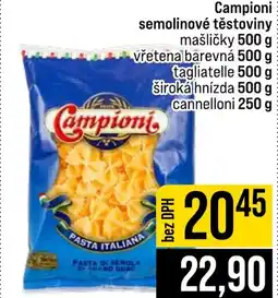 Jip Campioni semolinové těstoviny nabídka