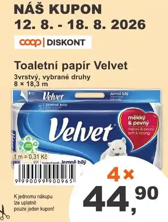 Toaletní papír Velvet