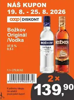 COOP DISKONT Božkov Originál /Vodka 37,5 % nabídka