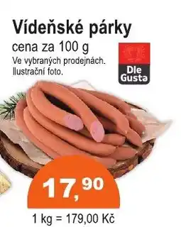 COOP DISKONT Vídeňské párky nabídka