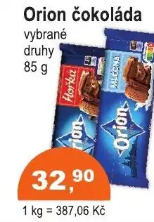 COOP DISKONT Orion čokoláda nabídka