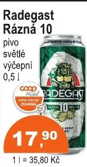 COOP DISKONT Radegast Rázná 10 pivo světlé výčepní nabídka