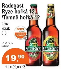 COOP DISKONT Radegast Ryze hořká 12 /Temně hořká 12 nabídka