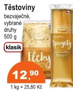 COOP DISKONT Těstoviny bezvaječné nabídka