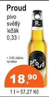 COOP DISKONT Proud pivo světlý ležák nabídka