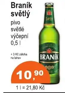 COOP DISKONT Braník světlý pivo světlé výčepní nabídka