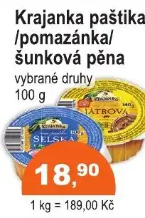 COOP DISKONT Krajanka paštika /pomazánka/ šunková pěna nabídka