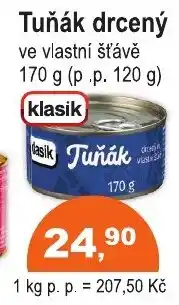 COOP DISKONT Tuňák drcený ve vlastní šťávě nabídka