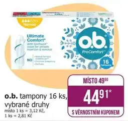 Teta o.b. tampony 16 ks nabídka