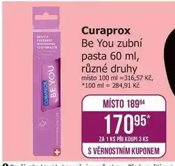 Teta Curaprox Be You zubní pasta 60 ml nabídka