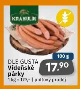 Coop DLE GUSTA Vídeňské párky nabídka