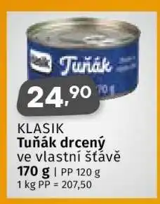 Coop KLASIK Tuňák drcený ve vlastní šťávě nabídka