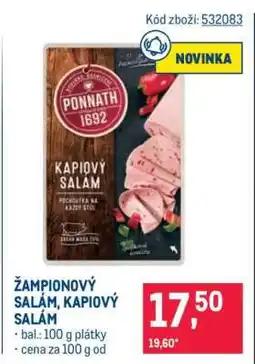 Makro Žampionový salám, Kapiový salám nabídka