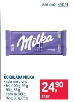 Makro ČOKOLÁDA MILKA nabídka