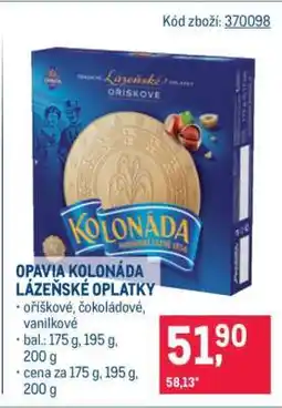 Makro Opavia Kolonáda lázeňské oplatky nabídka