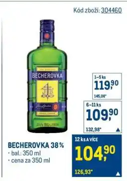 Makro Becherovka 38 % nabídka