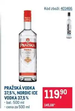 Makro PRAŽSKÁ VODKA 37,5 %, NORDIC ICE VODKA 37,5 % nabídka