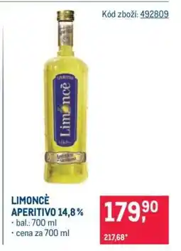Makro LIMONCÈ APERITIVO 14,8% nabídka