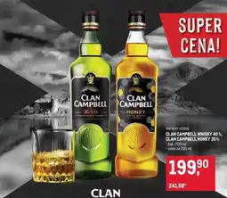 Makro CLAN CAMPBELL WHISKY 40 %, CLAN CAMPBELL HONEY 35 % nabídka