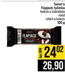 Jip Tomm's Flapjack tyčinka nabídka